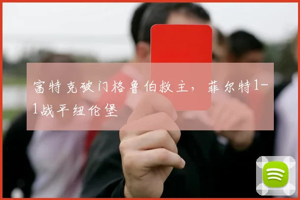富特克破门格鲁伯救主，菲尔特1-1战平纽伦堡